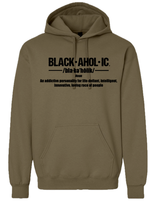 Blackaholic Definition Hoodie Men Olive (Black Lettering)