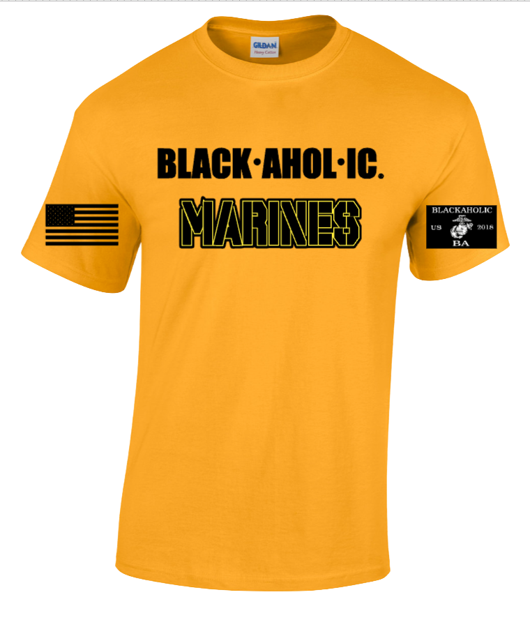 Blackaholic Marines Tee Women Gold (Black/Yellow Lettering)