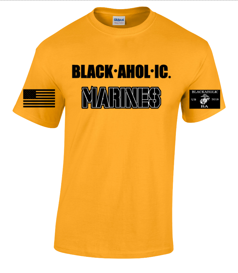 Blackaholic Marines Tee Women Gold (Black Lettering)