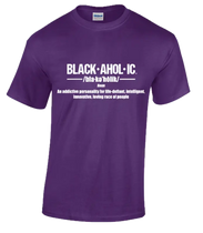 Blackaholic Definition Tee Girls White Lettering BLACKAHOLIC UNLIMITED