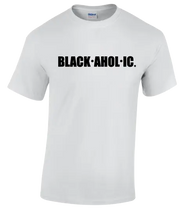 Blackaholic Tee Men Black Lettering BLACKAHOLIC UNLIMITED