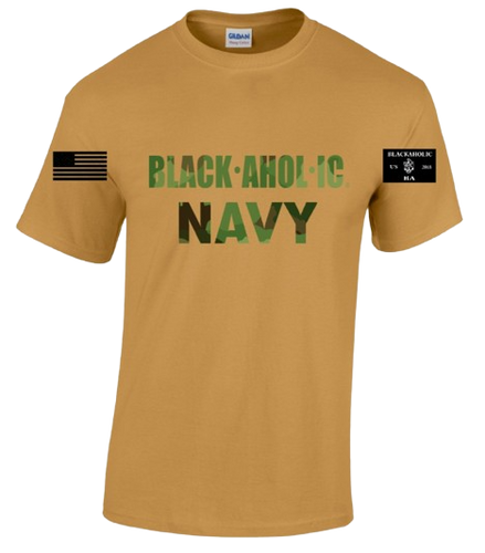 Blackaholic Navy Tee Men Gold