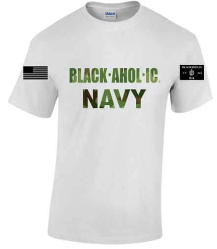 Blackaholic Navy Tee Men White