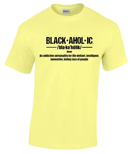 Blackaholic Definition Tee Men Cornsilk BLACKAHOLIC UNLIMITED