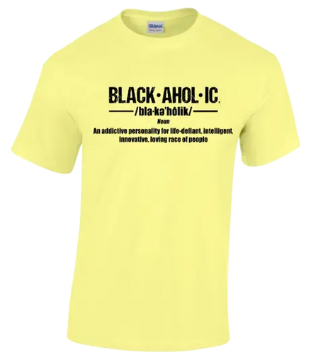 Blackaholic Definition Tee Boys Cornsilk BLACKAHOLIC UNLIMITED