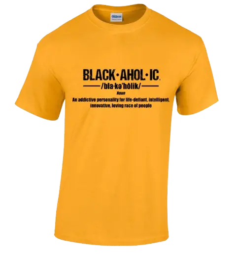 Blackaholic Definition Tee Men Gold BLACKAHOLIC UNLIMITED