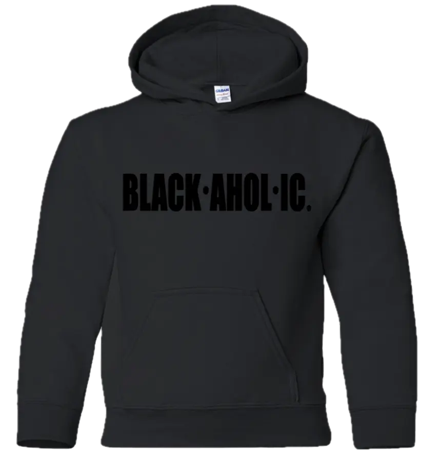 Blackaholic Classic Hoodie  Boy Black (Black Lettering) BLACKAHOLIC UNLIMITED