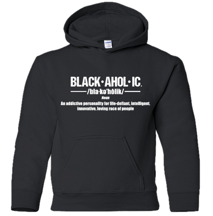 Blackaholic Definition Hoodie Boy Black (White Lettering)