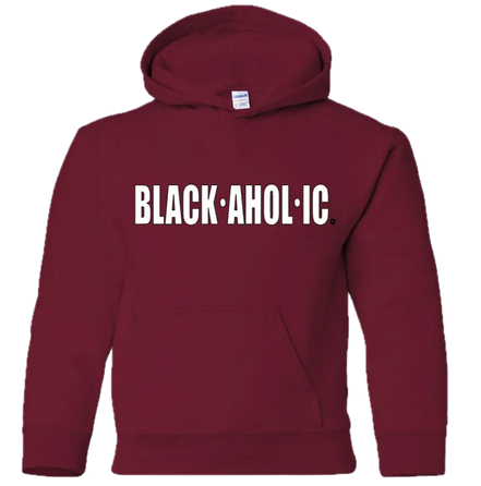 Blackaholic Classic Hoodie  Boy  Cardinal (White Lettering) BLACKAHOLIC UNLIMITED