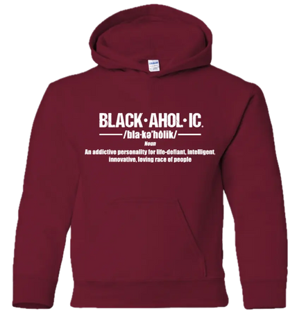 Blackaholic Definition Hoodie Girl Cardinal (White Lettering) BLACKAHOLIC UNLIMITED