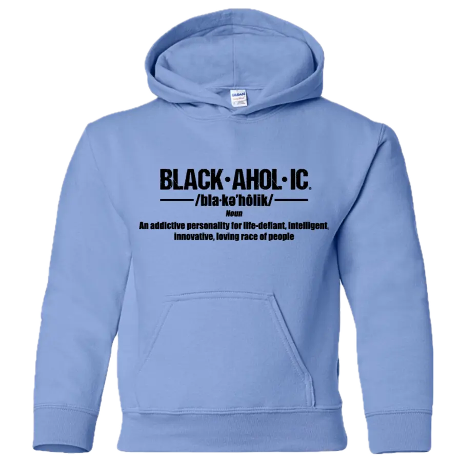 Blackaholic Definition Hoodie Boy Carolina Blue (Black Lettering) BLACKAHOLIC UNLIMITED