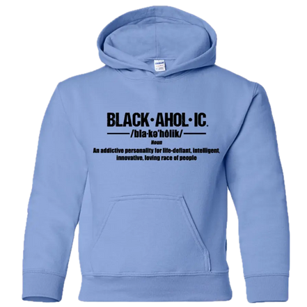 Blackaholic Definition Hoodie Boy Carolina Blue (Black Lettering) BLACKAHOLIC UNLIMITED