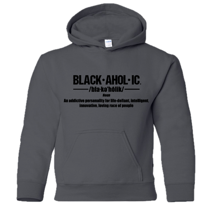 Blackaholic Definition Hoodie Boy Charcoal (Black Lettering)
