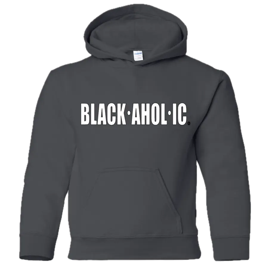Blackaholic Classic Hoodie Girl Charcoal  (White Lettering) BLACKAHOLIC UNLIMITED