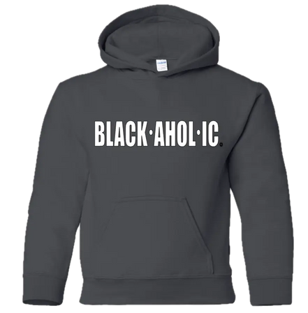 Blackaholic Classic Hoodie Girl Charcoal  (White Lettering) BLACKAHOLIC UNLIMITED