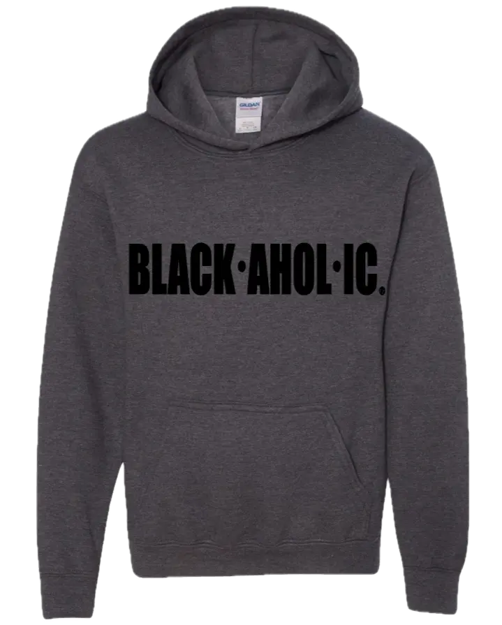 Blackaholic Classic Hoodie  Boy Heather Grey (Black Lettering) BLACKAHOLIC UNLIMITED