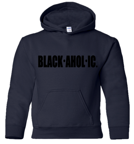 Blackaholic Classic Hoodie Boy Navy (Black Lettering)