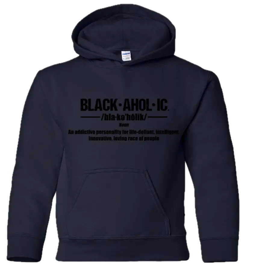 Blackaholic Definition Hoodie Boy Navy (Black Lettering) BLACKAHOLIC UNLIMITED