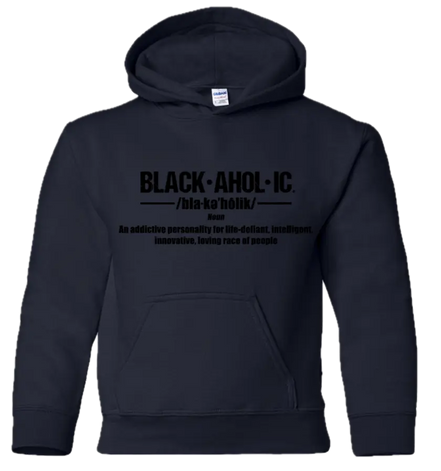 Blackaholic Definition Hoodie Boy Navy (Black Lettering) BLACKAHOLIC UNLIMITED