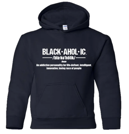 Blackaholic Definition Hoodie Girl Navy (White Lettering) BLACKAHOLIC UNLIMITED