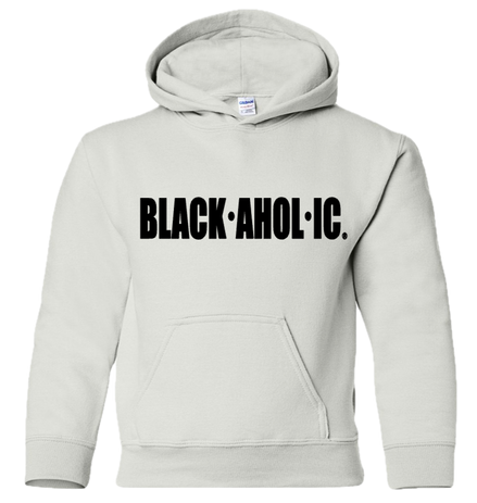 Blackaholic Classic Hoodie Boy White (Black Lettering)
