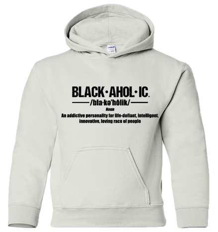 Blackaholic Definition Hoodie Boy White (Black Lettering)