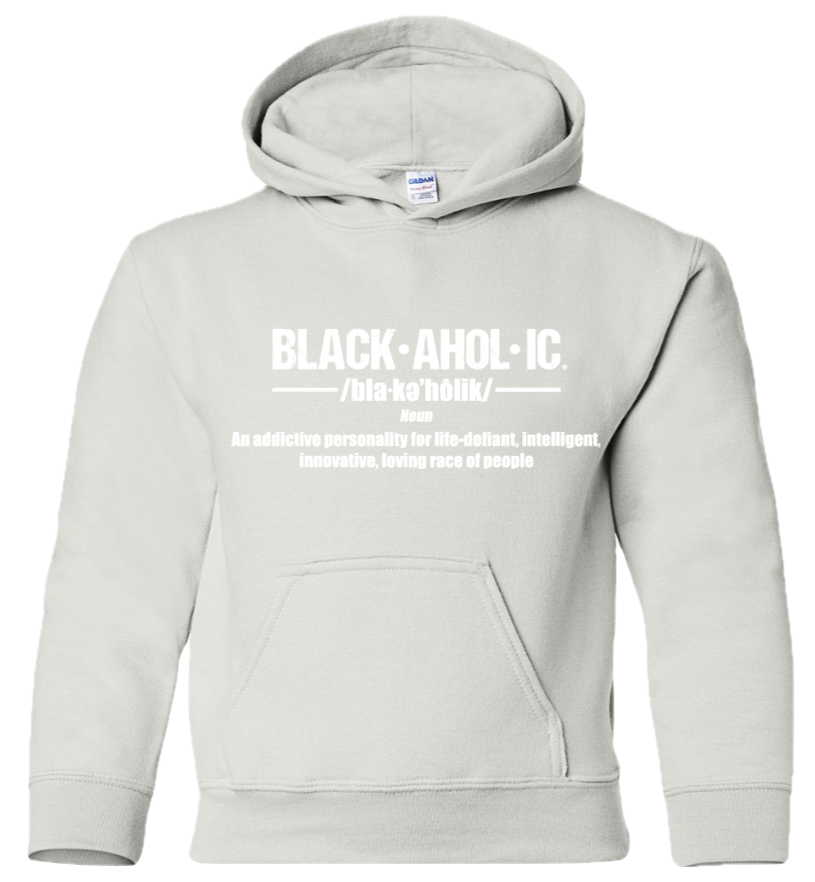 Blackaholic Definition Hoodie Boy White (White Lettering)
