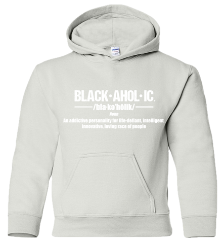 Blackaholic Definition Hoodie Boy White (White Lettering)