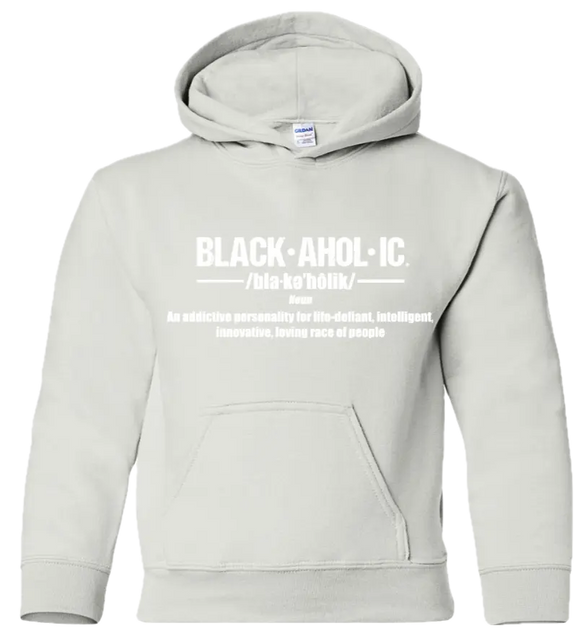 Blackaholic Definition Hoodie Boy White (White Lettering) BLACKAHOLIC UNLIMITED