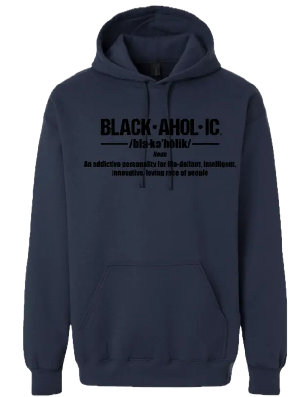 Blackaholic Definition Hoodie  Men  Blue Dusk (Black Lettering) BLACKAHOLIC UNLIMITED