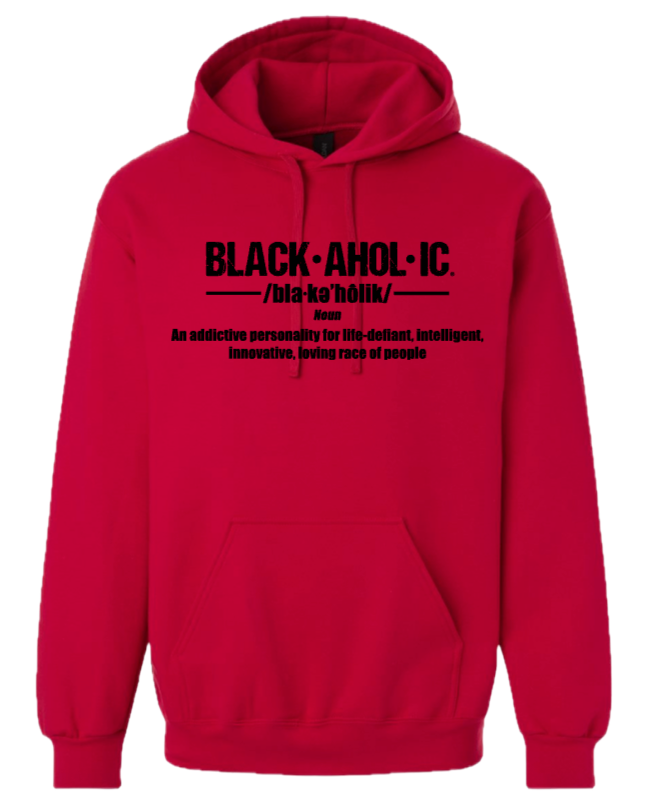 Blackaholic Definition Hoodie  Men Cherry Red (Black Lettering)
