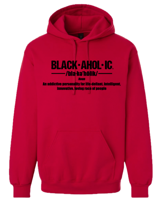 Blackaholic Definition Hoodie  Men Cherry Red (Black Lettering)