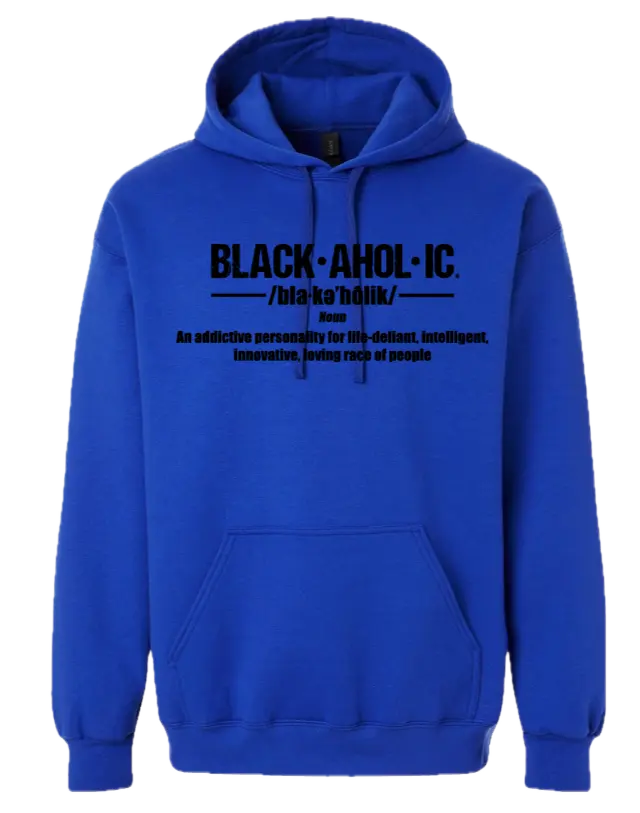 Blackaholic Definition Hoodie Men Deep Royal (Black Lettering) BLACKAHOLIC UNLIMITED