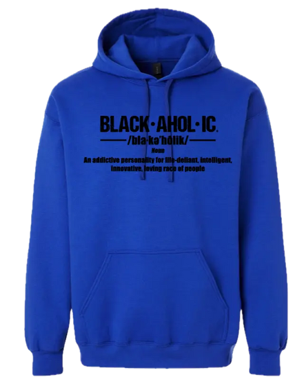 Blackaholic Definition Hoodie Men Deep Royal (Black Lettering) BLACKAHOLIC UNLIMITED