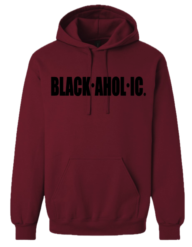 Blackaholic Classic Hoodie  Men Garnet (Black Lettering)
