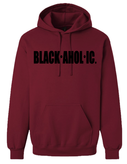 Blackaholic Classic Hoodie  Men Garnet (Black Lettering)
