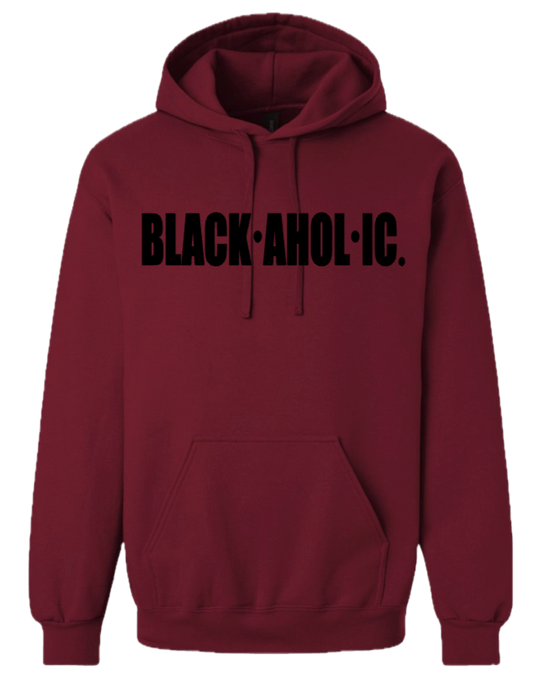 Blackaholic Classic Hoodie  Men Garnet (Black Lettering)