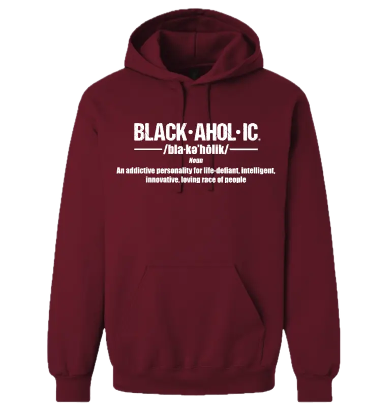 Blackaholic Definition Hoodie Women Garnet (White Lettering) BLACKAHOLIC UNLIMITED