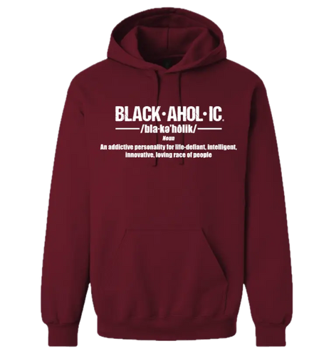 Blackaholic Definition Hoodie Women Garnet (White Lettering) BLACKAHOLIC UNLIMITED