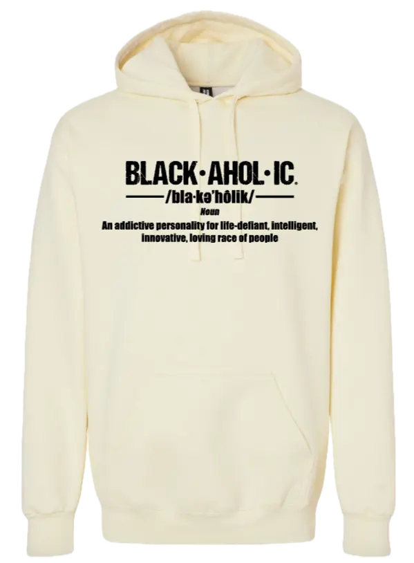 Blackaholic Definition Hoodie Men Off White (Black Lettering) BLACKAHOLIC UNLIMITED