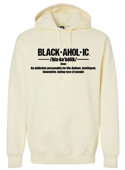 Blackaholic Definition Hoodie Men Off White (Black Lettering) BLACKAHOLIC UNLIMITED