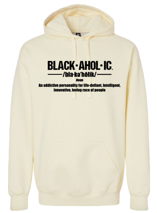 Blackaholic Definition Hoodie Men Off White (Black Lettering)