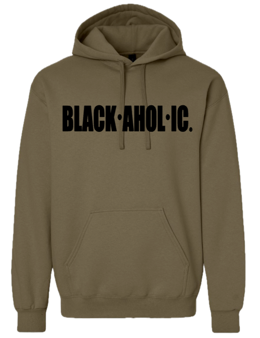 Blackaholic Classic Hoodie  Men Olive (Black Lettering)