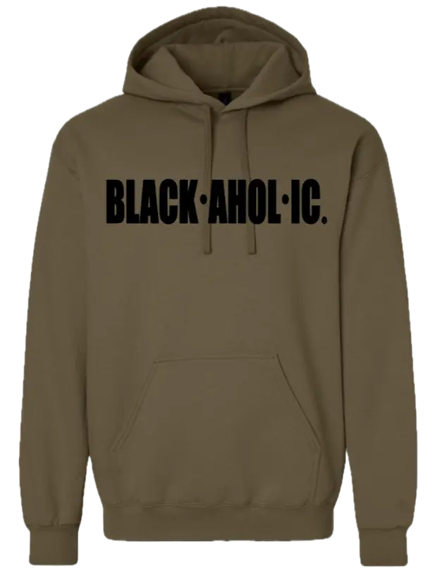 Blackaholic Classic Hoodie Women Olive  (Black Lettering) BLACKAHOLIC UNLIMITED