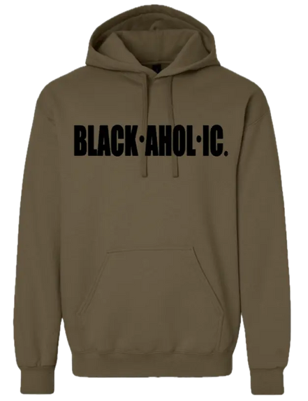 Blackaholic Classic Hoodie Women Olive  (Black Lettering) BLACKAHOLIC UNLIMITED