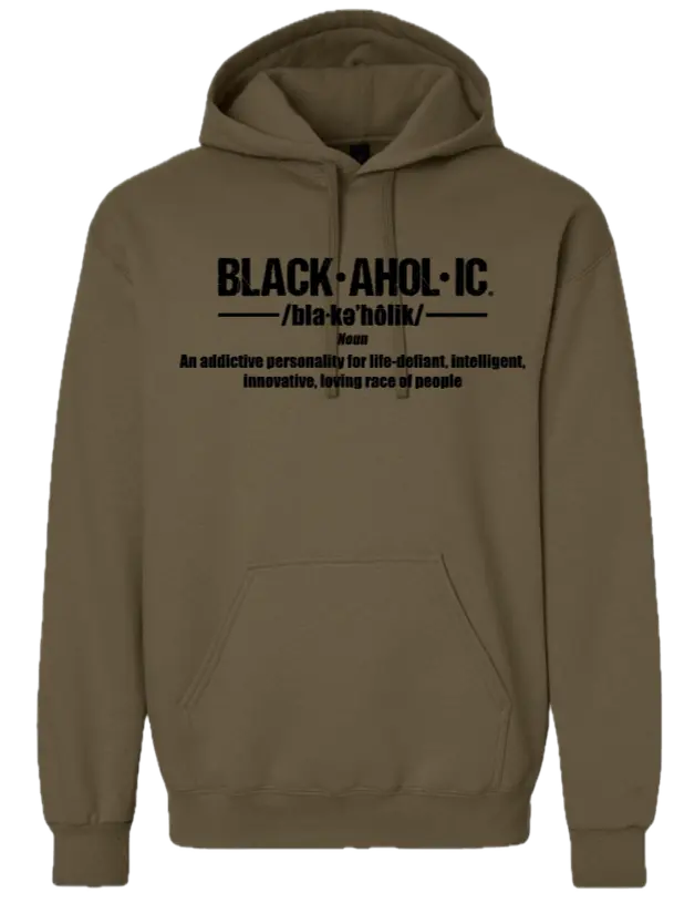 Blackaholic Definition Hoodie Men Olive (Black Lettering) BLACKAHOLIC UNLIMITED