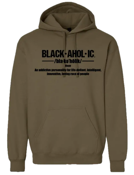 Blackaholic Definition Hoodie Men Olive (Black Lettering) BLACKAHOLIC UNLIMITED