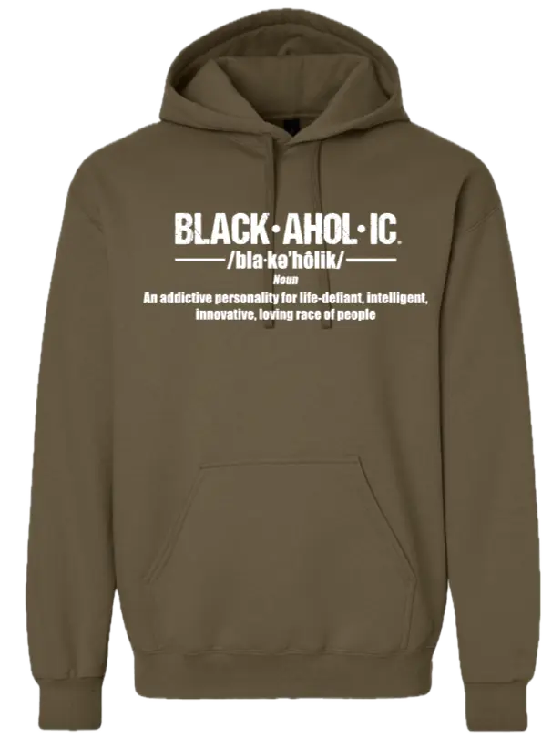 Blackaholic Definition Hoodie Women Olive (White Lettering) BLACKAHOLIC UNLIMITED