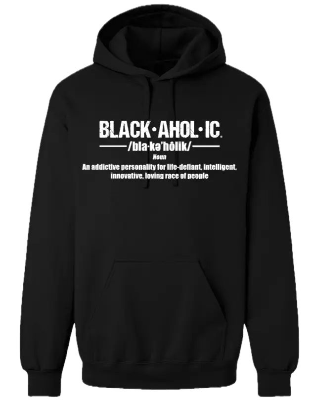 Blackaholic Definition Hoodie Men Pitch Black (Black Lettering) BLACKAHOLIC UNLIMITED