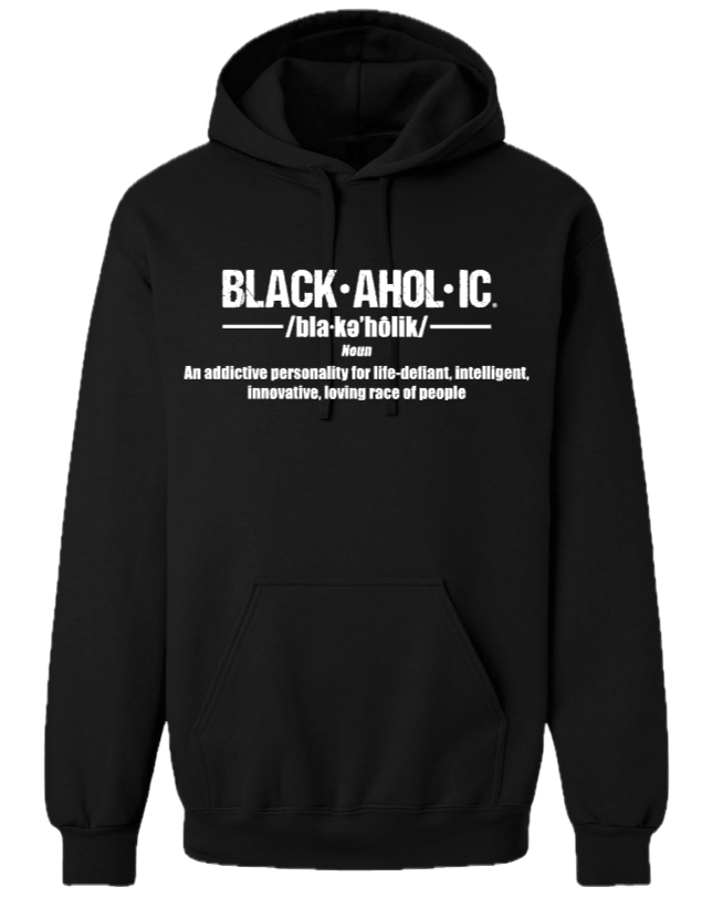 Blackaholic Definition Hoodie Women Pitch Black (White Lettering)
